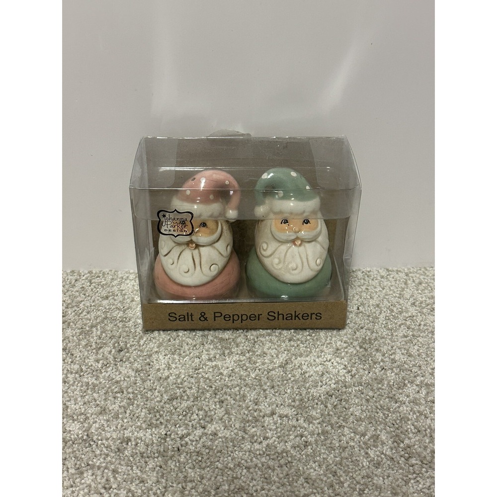 Johanna Parker Christmas/Holiday Ceramic Salt and Pepper Santa Claus